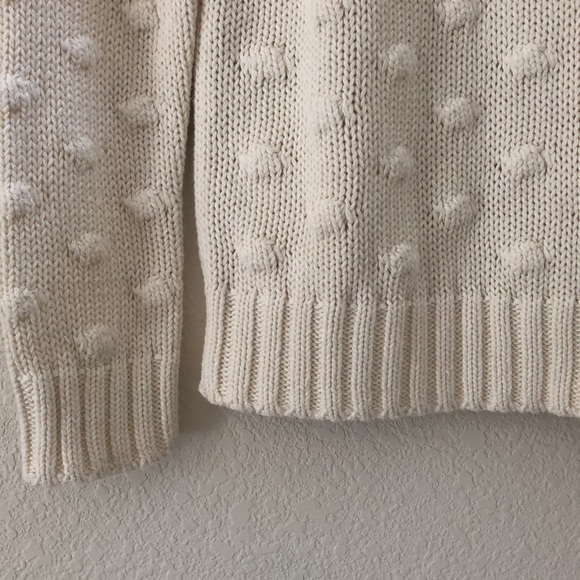 New Vince Camuto Estate Jewel Cotton Ball Cream Crewneck Sweater Size S - Picture 7 of 11